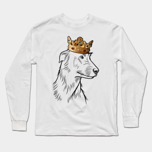 Irish Wolfhound Dog King Queen Wearing Crown Long Sleeve T-Shirt